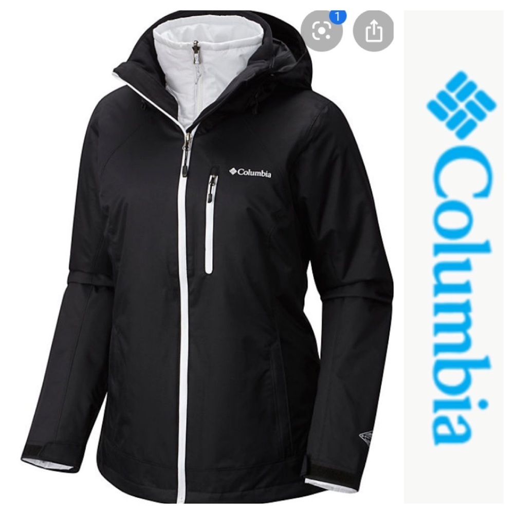 Columbia black jacket is 2 in 1. Size Large